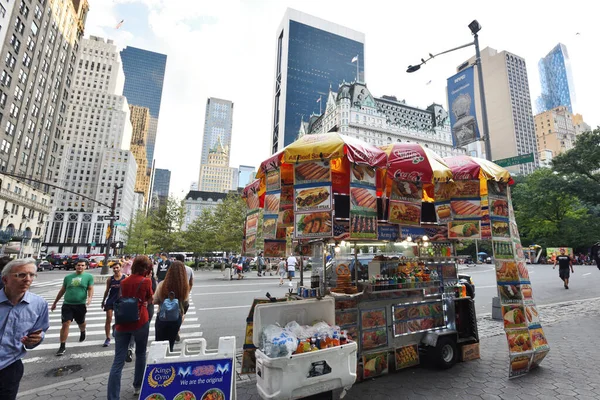 New York City Augusti Street Food Cart Manhattan Den Augusti — Stockfoto