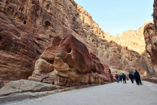 Enge Felspassage Petra Canyon Wadi Musa Jordanien — Stockfoto