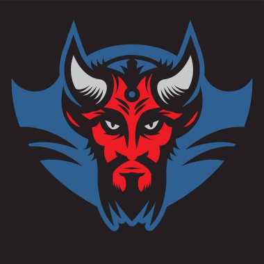 Kırmızı Şeytan başı, vektör illüstrasyonu