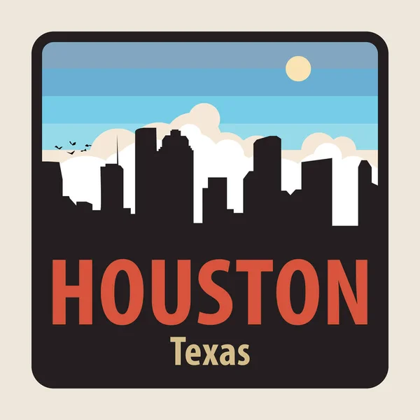 Étiquette Signe Avec Nom Houston Texas Usa Illustration Vectorielle — Image vectorielle