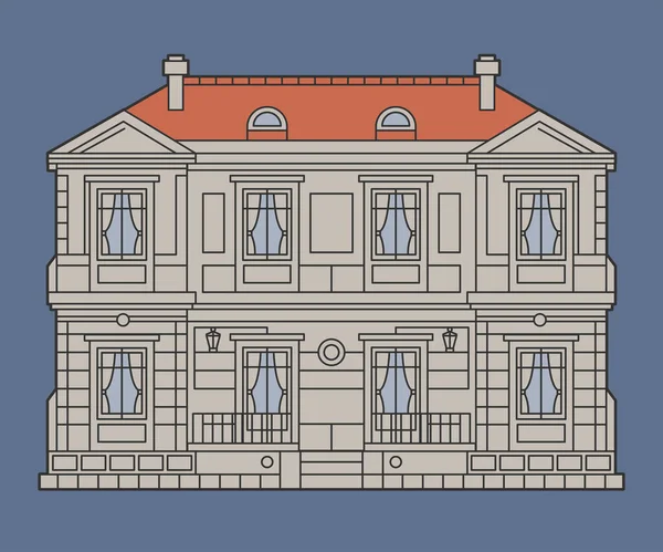 Vintage Casa Castillo Italiano Francés Ilustración Vectorial — Vector de stock