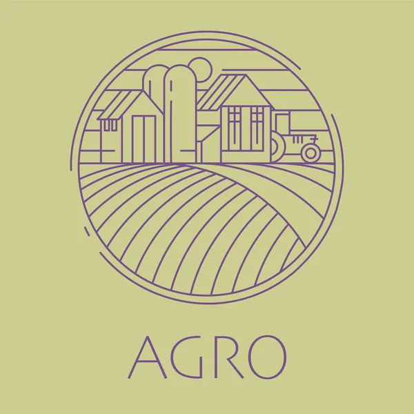 Logotipo Del Concepto Farm House Etiqueta Para Productos Agrícolas Naturales — Vector de stock