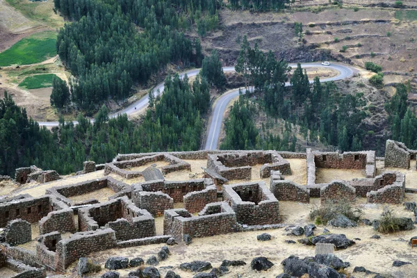 Inca Structuren Stedelijke Sector Van Pisac Pisac Een Peruaans Dorp — Stockfoto