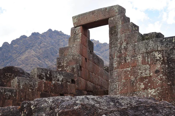 Puerta Inca Sector Urbano Pisac Pisac Pueblo Peruano Valle Sagrado — Foto de Stock