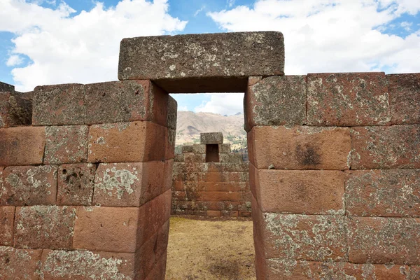 Porte Inca Dans Secteur Urbain Pisac Pisac Est Village Péruvien — Photo