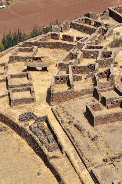 Structures Inca Dans Secteur Urbain Pisac Pisac Est Village Péruvien — Photo