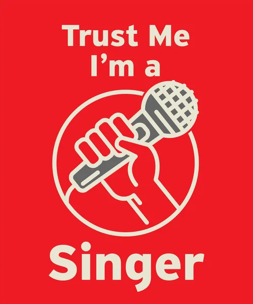 Trust Singer Design Abstrait Avec Microphone Main Illustration Vectorielle — Image vectorielle