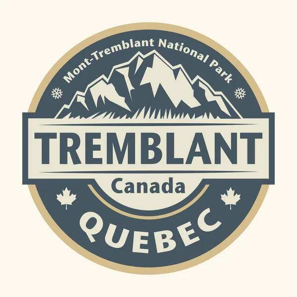 Sello Emblema Abstracto Con Nombre Ciudad Tremblant Quebec Canadá Ilustración — Vector de stock