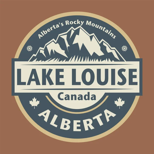Cap Abstrak Atau Lambang Dengan Nama Kota Danau Louise Alberta - Stok Vektor