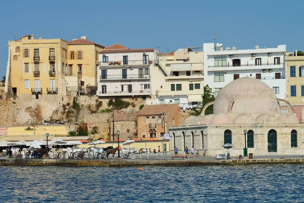 Chania Griekenland Augustus Stadsgebouwen Haven Van Chania Griekenland Augustus 2014 — Stockfoto