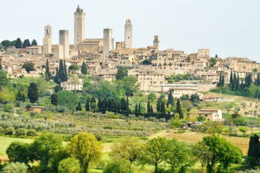 İtalya 'nın ortaçağ şehri San Gimignano, Toskana