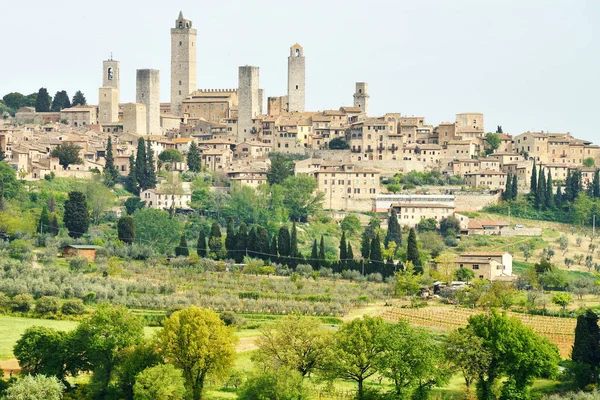 Uitzicht Middeleeuwse Stad San Gimignano Toscane Italië — Stockfoto