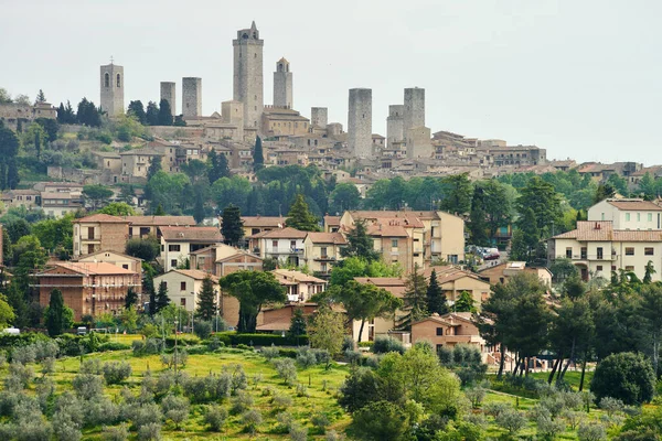 San Gimignano Dubna Pohled Město Dubna 2013 San Gimignano Itálie — Stock fotografie