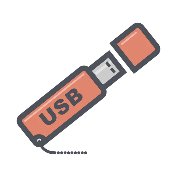 Usb Flash Ícone Sinal Ilustração Vetorial Abstrata — Vetor de Stock