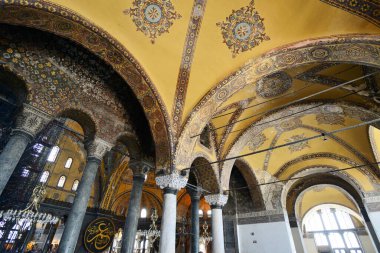 İstanbul - 07 Ağustos 2013: Ayasofya (Ayasofya olarak da bilinir) iç mimari, İstanbul, Türkiye. 