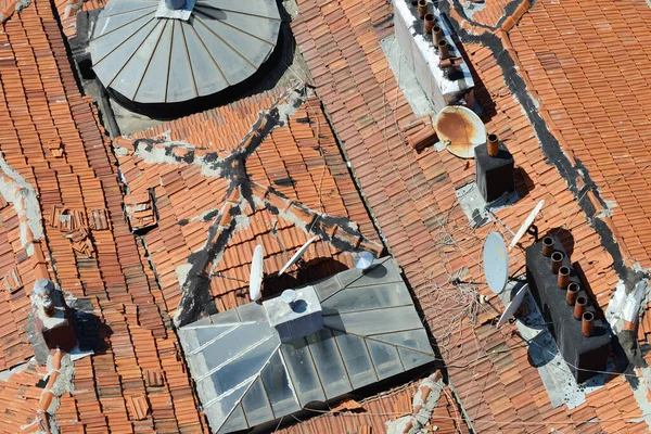 Istanbul August Satellite Television Dishes Roof August 2013 Istanbul Turkey — 图库照片