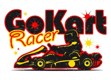 Go-kart sürücüsü - go-kart yarışçısı, vektör çizimi