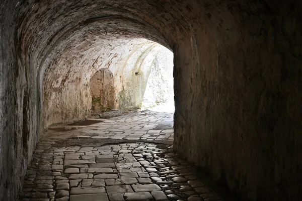 Antiguo Sendero Piedra Antigua Fortaleza Veneciana Ciudad Corfú Grecia —  Fotos de Stock