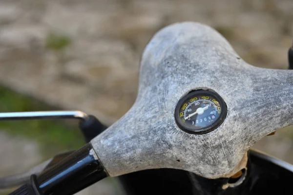 Speedometer Dial Grungy Old Scooter Moped — Stock Photo, Image