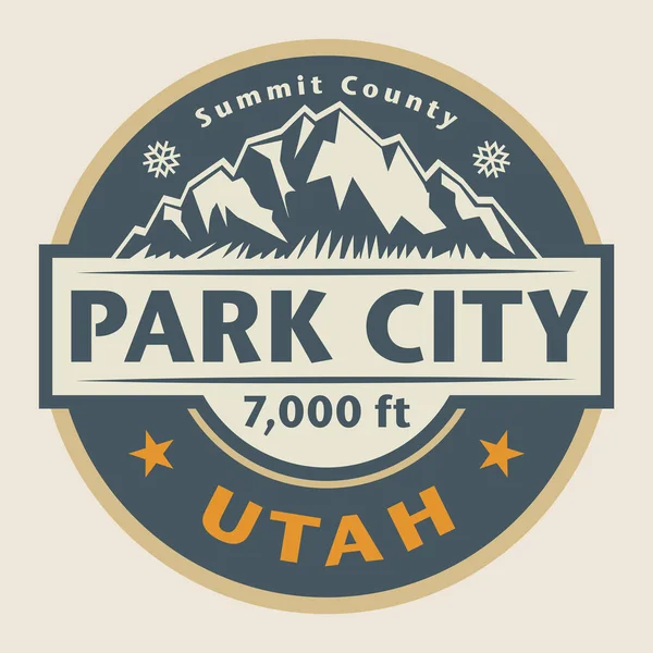 Abstrakte Briefmarke Oder Emblem Mit Dem Namen Park City Utah — Stockvektor