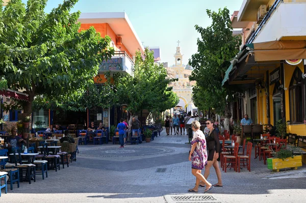 Palaiochora Temmuz Temmuz 2021 Şehir Merkezi Caddesi Yunanistan Palaiochora Kentinde — Stok fotoğraf