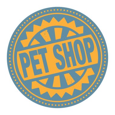 soyut damga veya etiketi metin pet shop