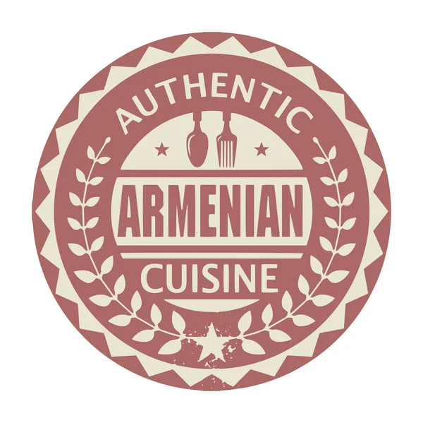 Abstract stamp or label with the text Authentic Armenian Cuisine — Stock Vector