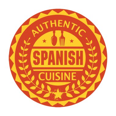 soyut damga veya etiketi metin otantik İspanya mutfağı