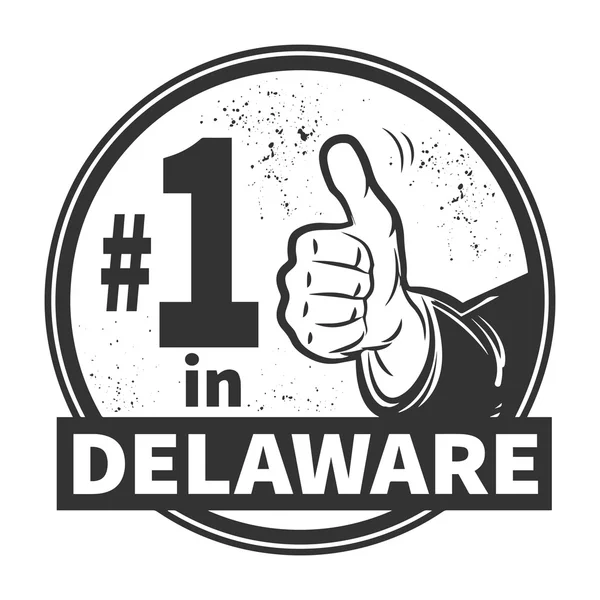 Timbro astratto di gomma grunge con testo Numero Uno nel Delaware — Vettoriale Stock