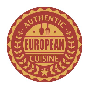 soyut damga veya etiketi metin otantik Avrupa mutfağı