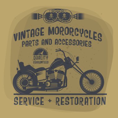 Vintage motosiklet etiket veya poster