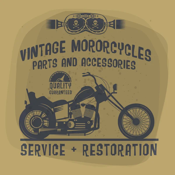 Vintage motosiklet etiket veya poster — Stok Vektör