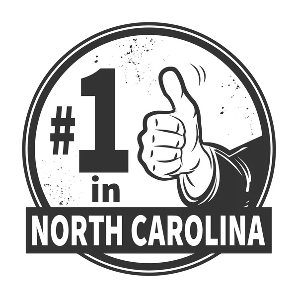 Selo de borracha de grunge abstrato com texto Número Um em North Carol — Vetor de Stock