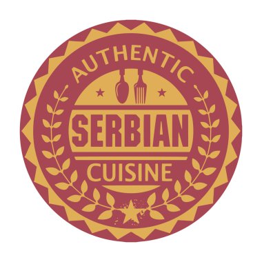 soyut damga veya etiketi metin otantik Sırp mutfağı