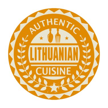 soyut damga veya metin otantik Litvanya cuisi etiketi