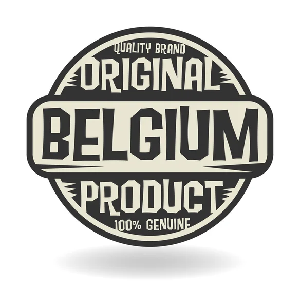 Selo abstrato com texto Produto original da Bélgica — Vetor de Stock