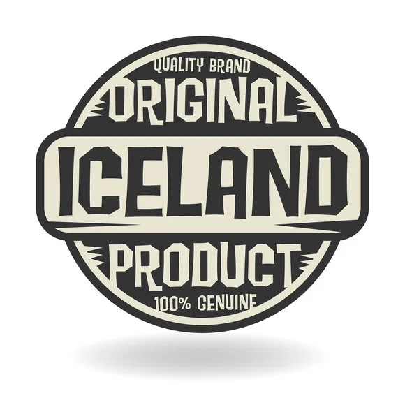아이슬란드의 텍스트 원래 제품과 함께 추상 스탬프 — 스톡 벡터