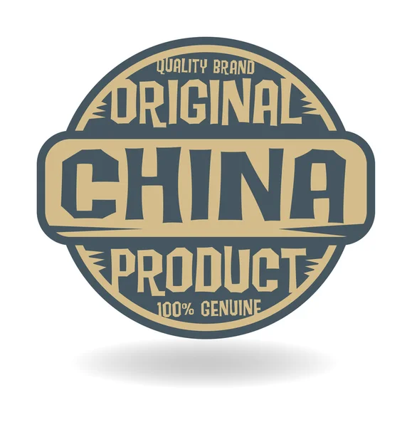 Αφηρημένη σφραγίδα με το κείμενο του αρχικού προϊόντος της Κίνας — Διανυσματικό Αρχείο