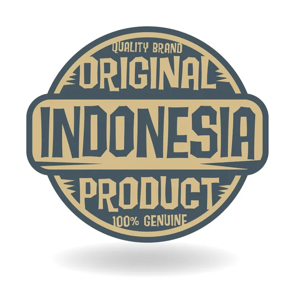 Soyut damga metni özgün ürün Endonezya ile — Stok Vektör