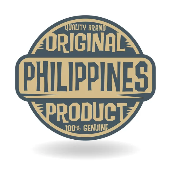 Timbre abstrait avec texte Produit original des Philippines — Image vectorielle