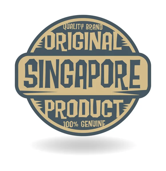싱가포르의 텍스트 원래 제품과 함께 추상 스탬프 — 스톡 벡터