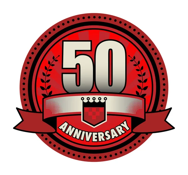 Label 50 anniversary, vector illustration — Stock Vector