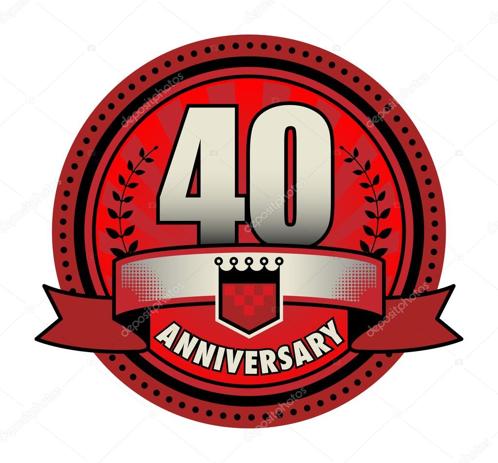 Label 40 anniversary, vector illustration