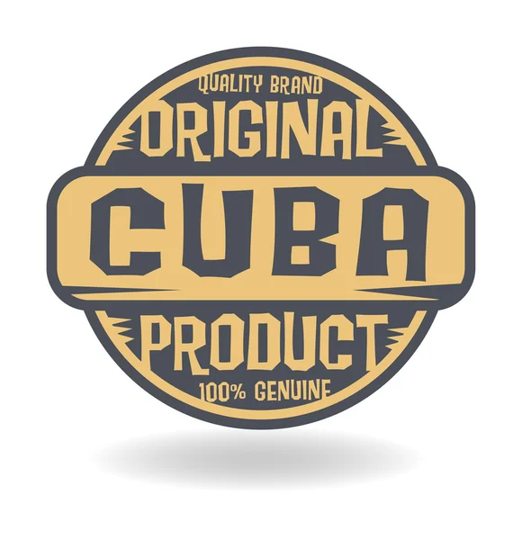 Timbre abstrait avec texte Produit original de Cuba — Image vectorielle