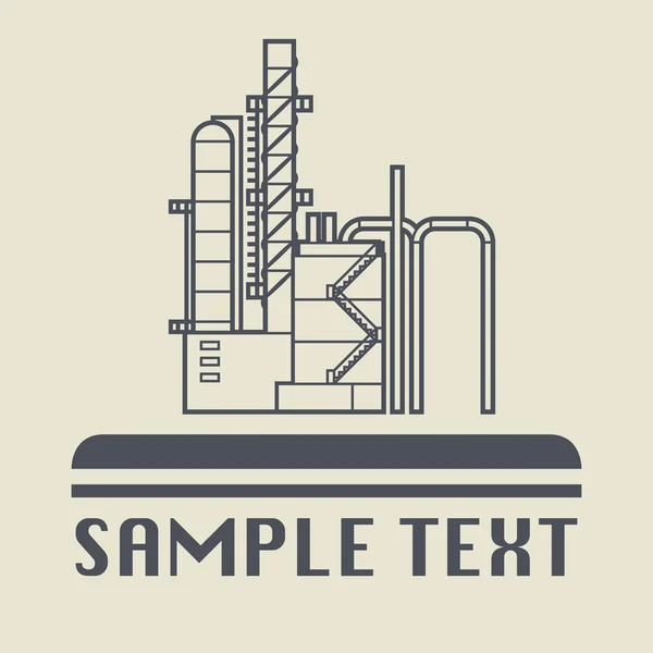 Raffinerie de pétrole icône ou signe — Image vectorielle