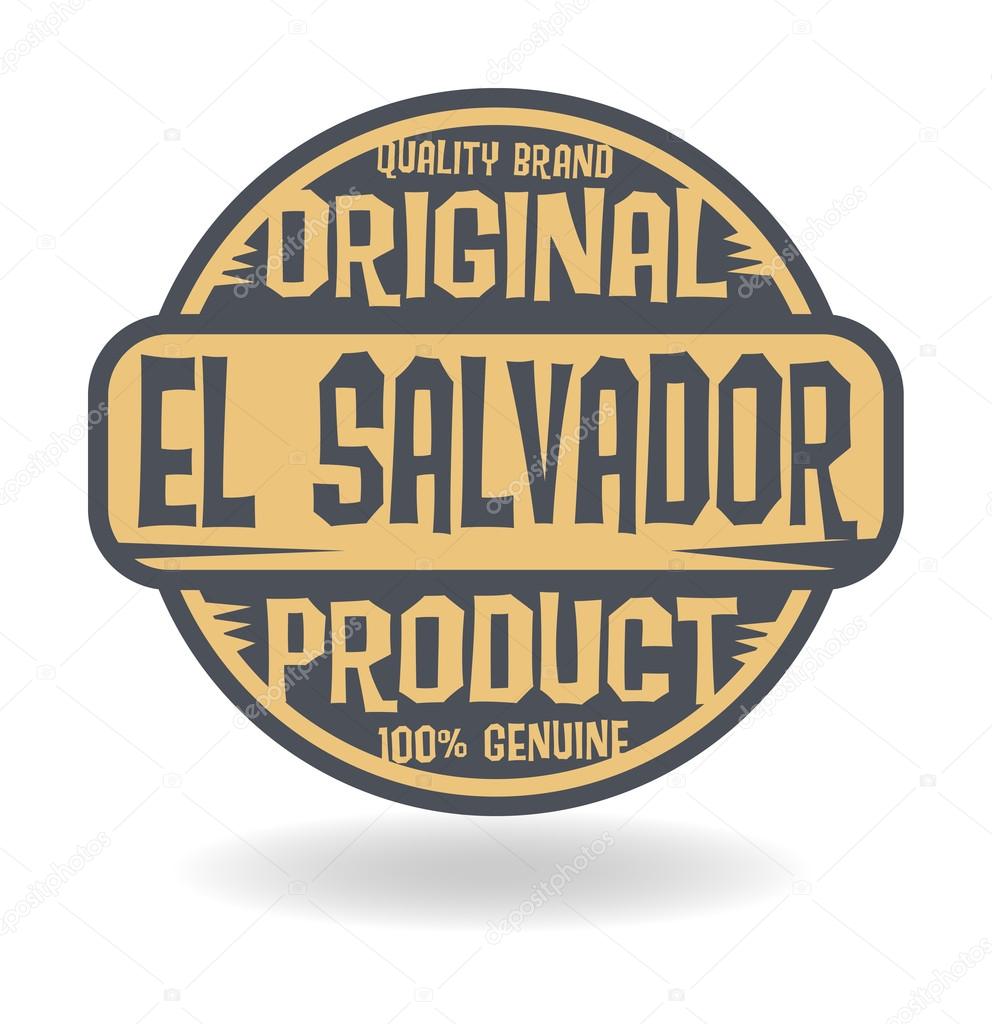 Abstract stamp with text Original Product of El Salvador
