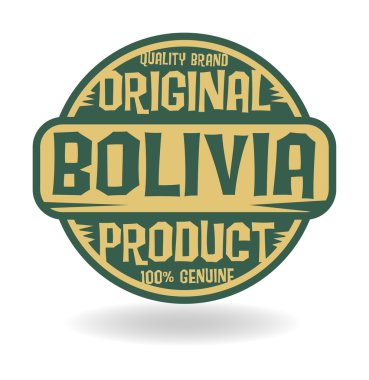 Bolivya'nın metin orijinal ürün ile soyut damgası
