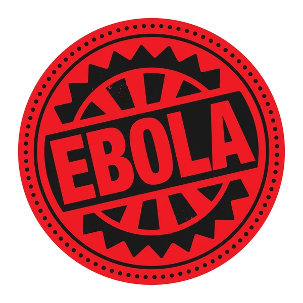 Sello o etiqueta abstracta con el texto Ébola escrito en el interior — Vector de stock