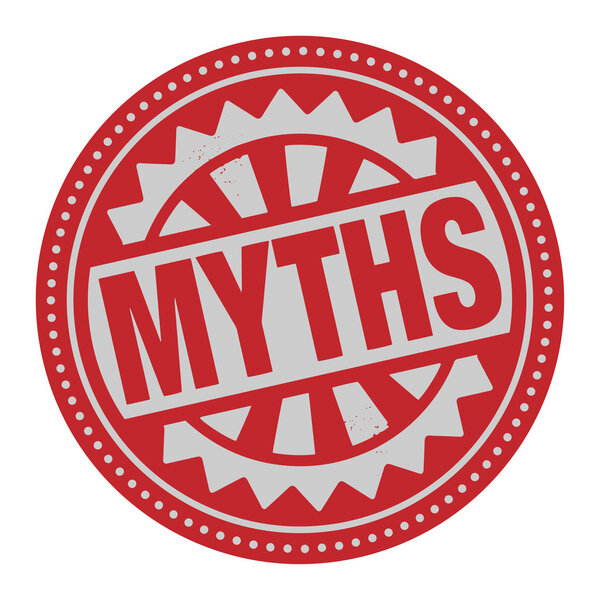 Abstract stamp or label with the text Myths