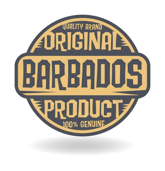 Abstrakte Marke mit Text Originalprodukt von Barbados — Stockvektor